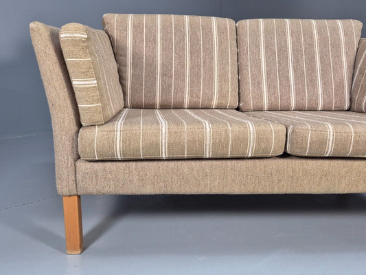 Vintage 2 Seat Sofa Green Wool Stripe 1970s MCM Retro EB9095 M2SS - UKDK FURNITURE