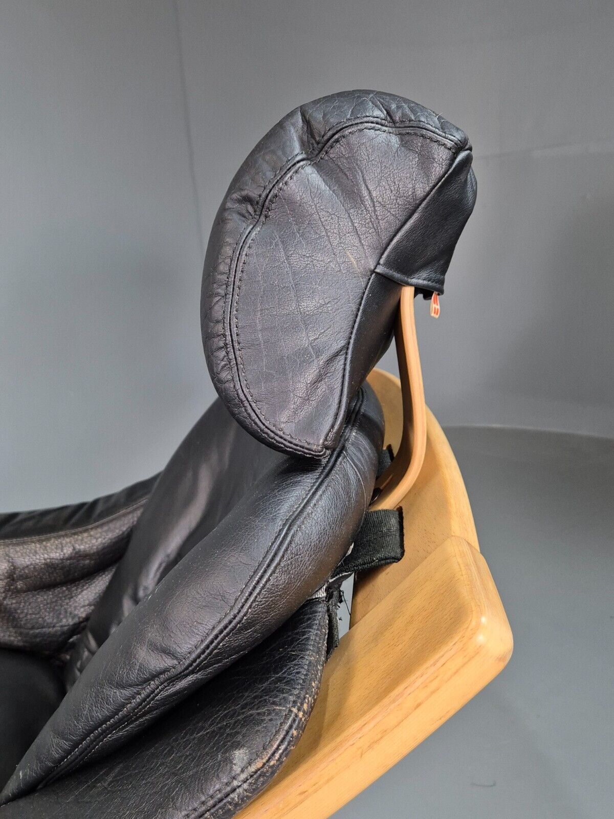 Vintage Danish Lounge Chair Black Leather Bentwood Skippers Retro EB7591 MBEN - UKDK FURNITURE