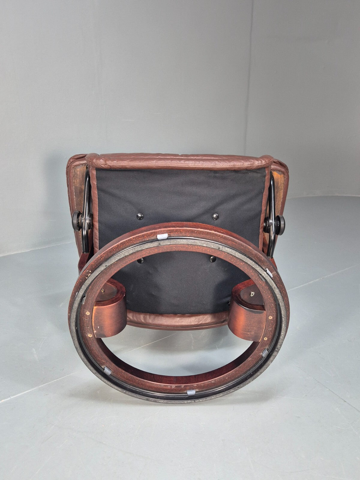 Brown Leather Ekorness Stressless Swivel Reclining Chair Vintage EB9279 MSWI - UKDK FURNITURE