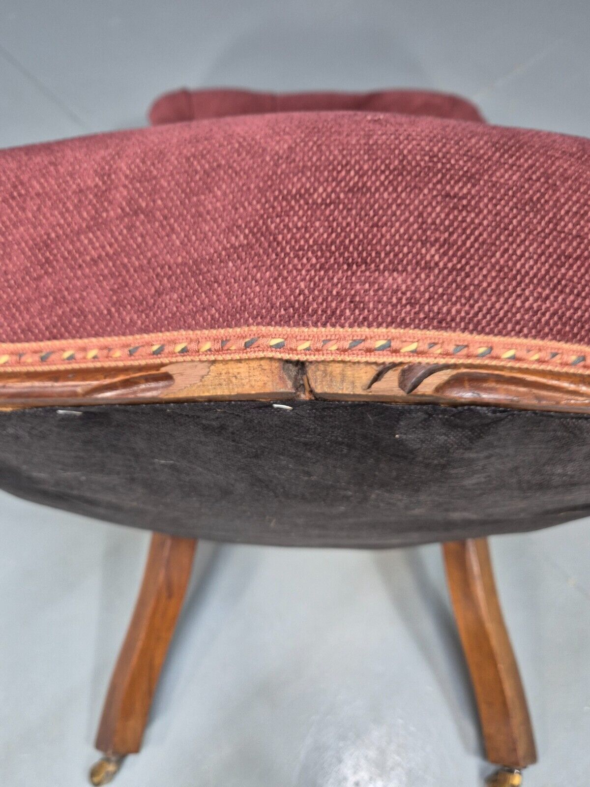 Vintage Nursing Chair Pink Cotton Fruitwood Frame 1800s Antique EB8454 VCLO - UKDK FURNITURE