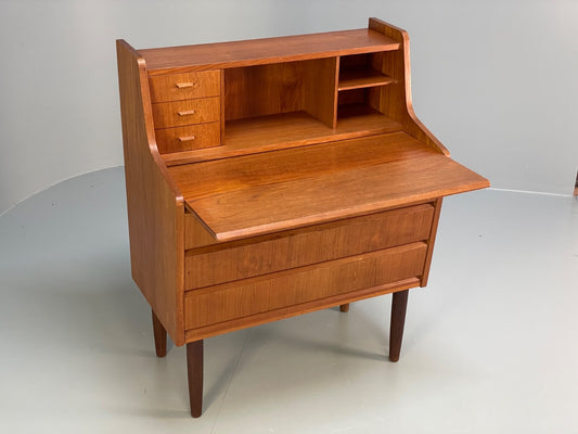 Vintage Teak Writing Desk Danish Mid Century Drawers Bureau EB8809 MWOO - UKDK FURNITURE