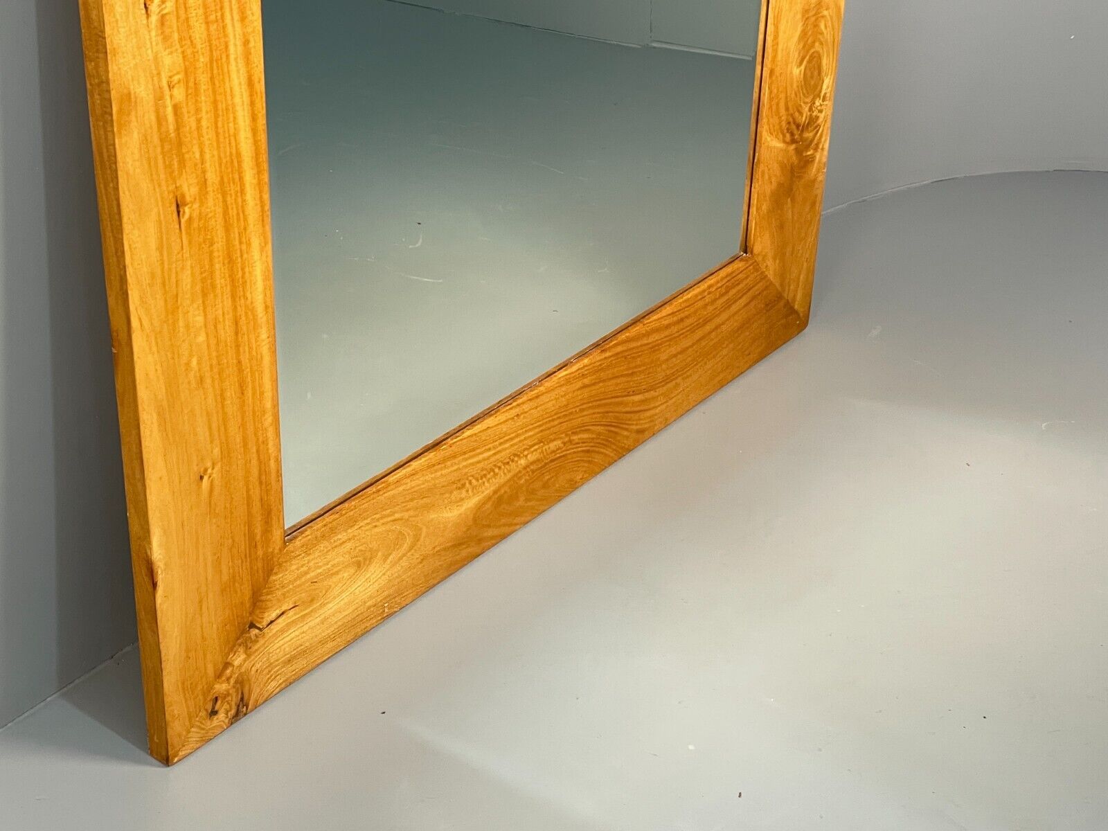 Large Rectangular Wall Mirror In A Satin Birch Wood EB8390 MWOO - UKDK FURNITURE