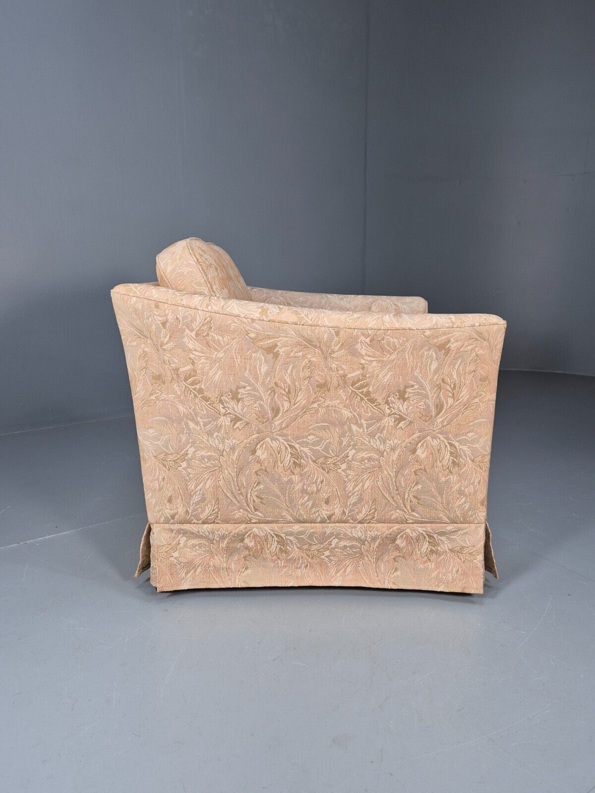 Vintage Danish Lounge Chair Peach Floral Upholstery 1970s Retro EB8974 VCLO - UKDK FURNITURE