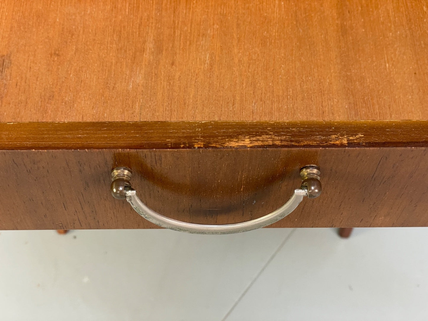 Vintage Meredew Bedside Cabinet Walnut Brass Mid Century 1950s EB9829 MWOO - UKDK FURNITURE