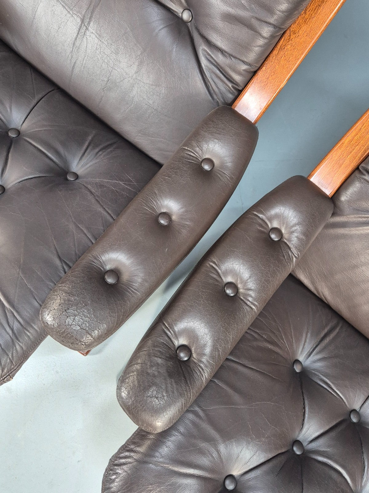 2 vintage Bentwood Leather `lounge Chairs Norway Jon Hjortdal 1970s EB9257 MBEN - UKDK FURNITURE
