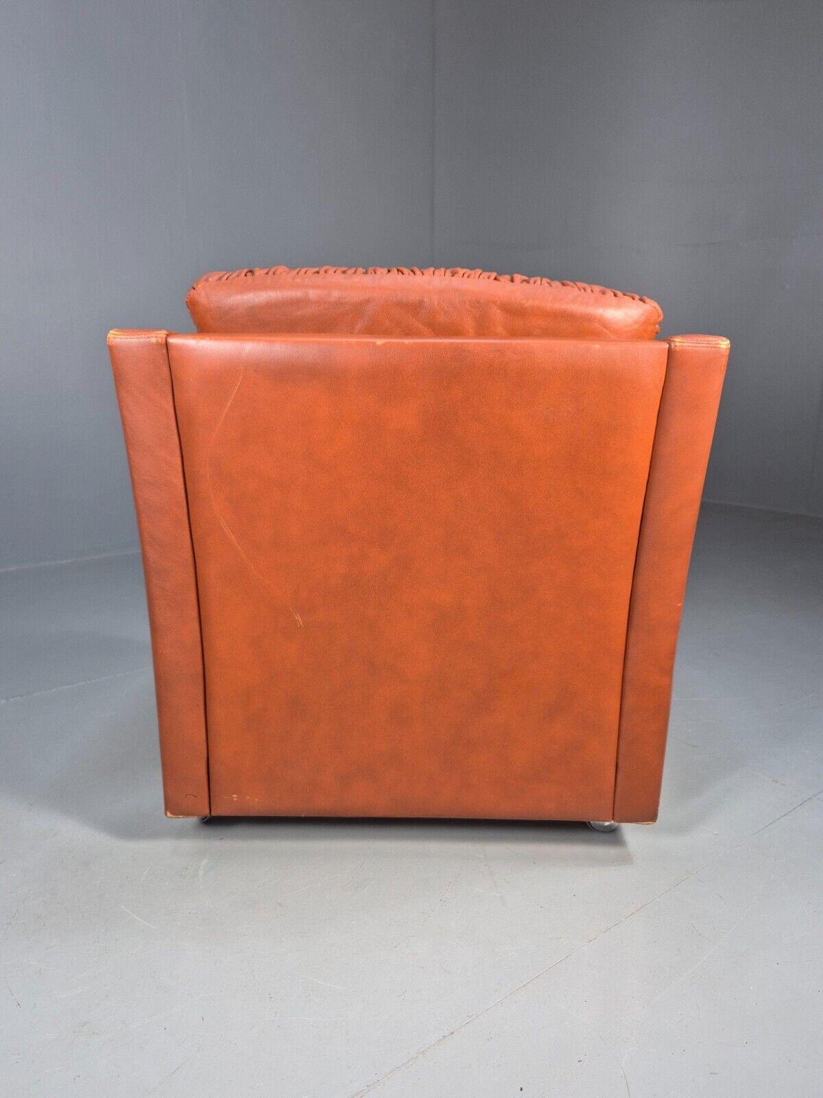 Vintage Danish Lounge Char Tan Leather 1970s Retro MCM EB8478 MNOR - UKDK FURNITURE