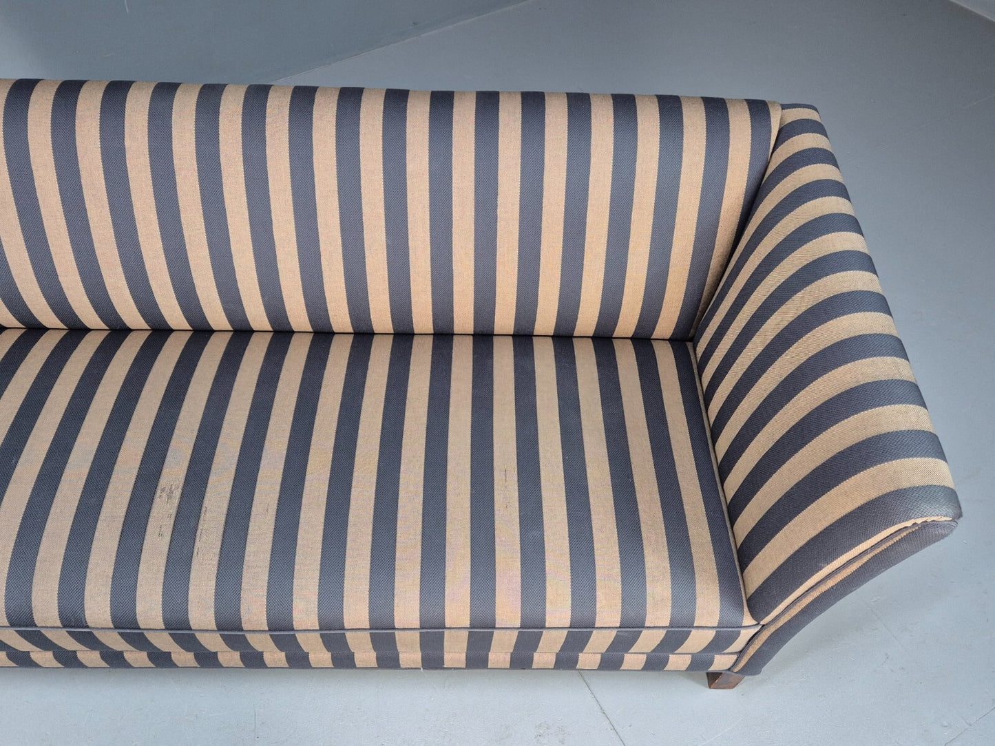 Vintage Danish 1950s Striped Sofa Mid Century Modern Shape Retro EB9559 M3SS - UKDK FURNITURE