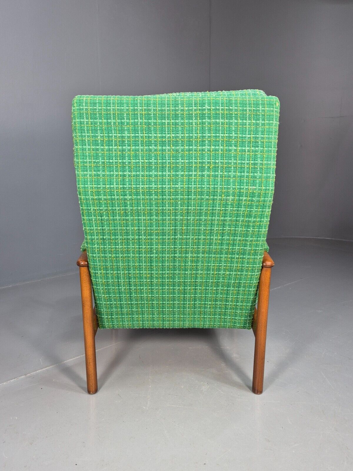 Vintage Danish Lounge Chair Green Wool Beech Frame Retro 1960s MCM EB8502 MNOR - UKDK FURNITURE