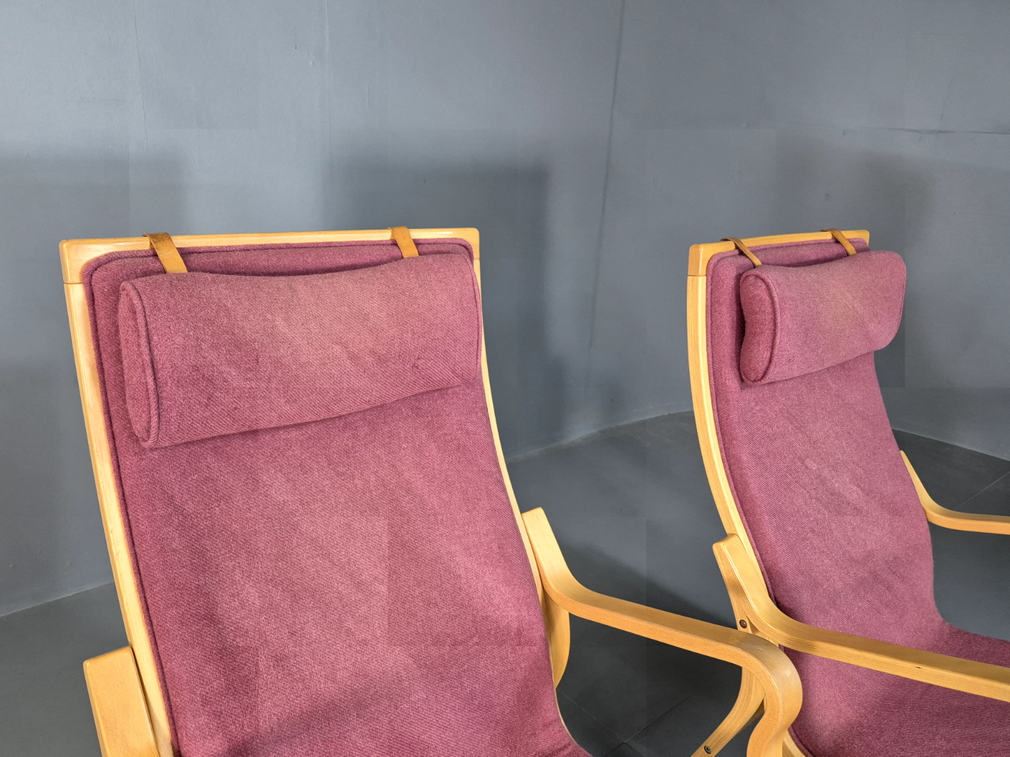 2 Vintage Danish Lounge Chairs Pink Bentwood Ostergaard Retro MCM EB7220 MBEN - UKDK FURNITURE