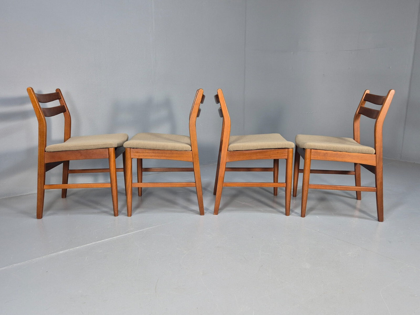 4 Danish Style Teak Dining Chairs Mid Century 1960s Retro MCM EB9694 MDIN - UKDK FURNITURE