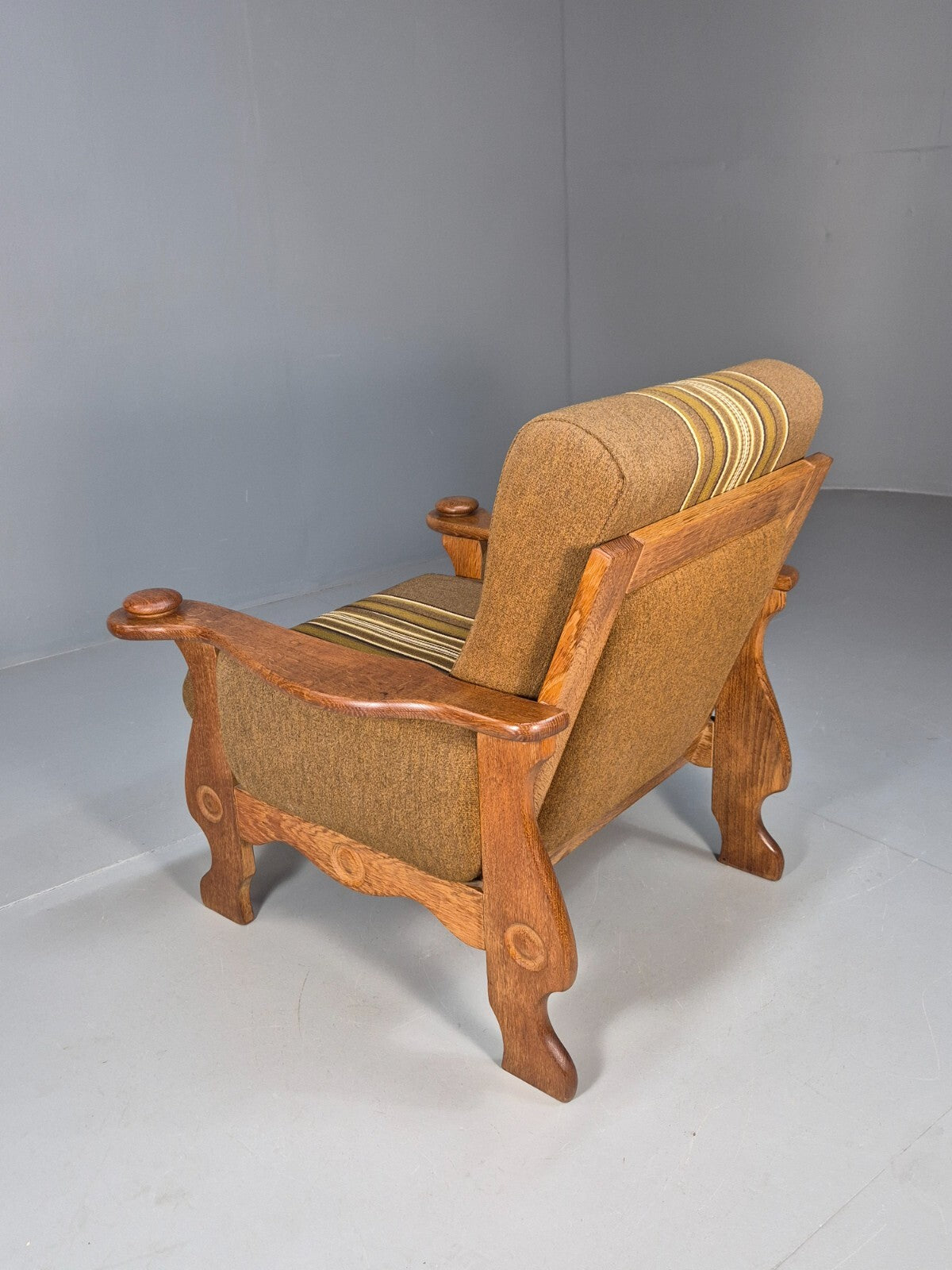 Vintage Kjaernulf Style Lounge Chair Oak and Green 1970s Retro EB9547 MNOR - UKDK FURNITURE