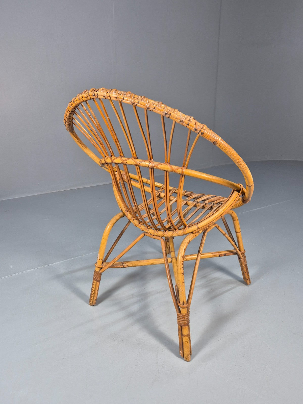 1950s Cane Work Circle Chair  Original Condition Retro EB10643 VBER6