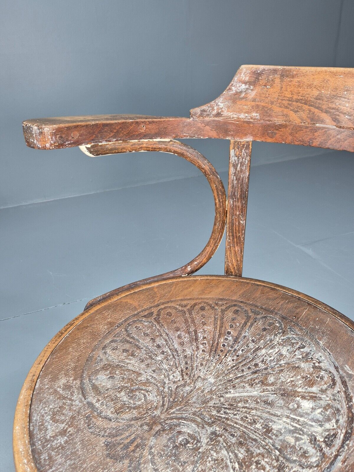 Vintage Bentwood Elbow Chair Bistro Thonet Style 1930s Antique EB8879 VDIN - UKDK FURNITURE