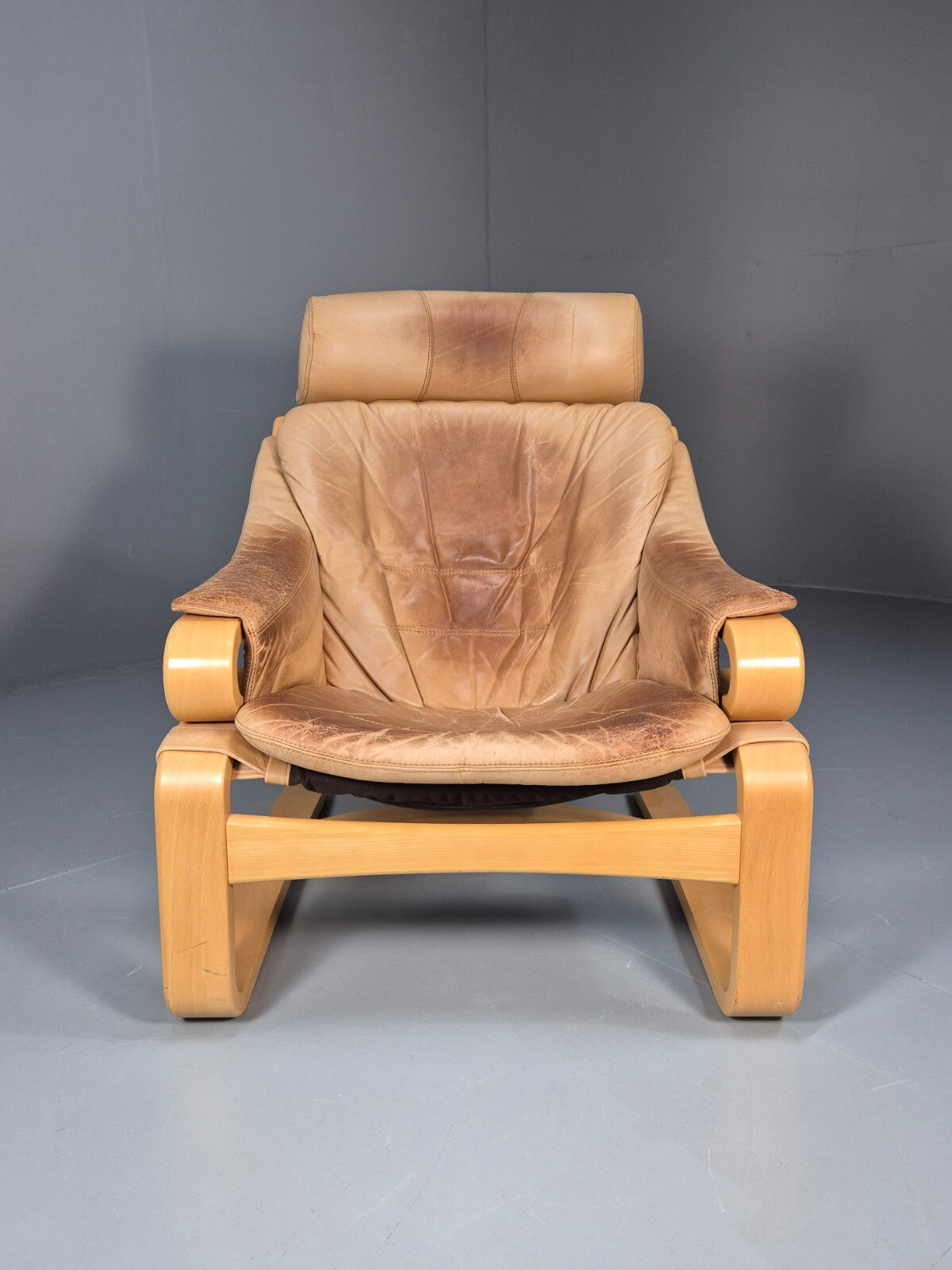 Vintage Danish Skippers Bentwood and Leather Apollo Lounge Chair EB9268 MBEN - UKDK FURNITURE
