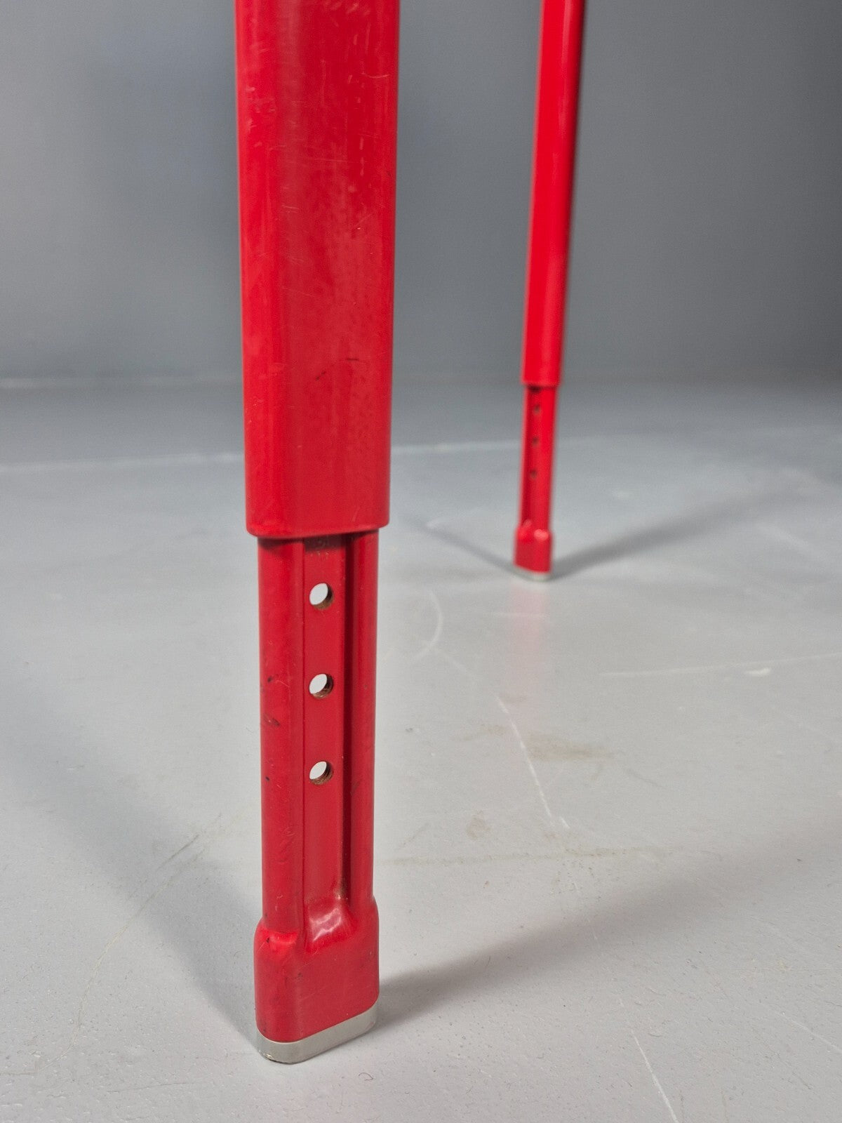 Vintage Danish Industrial Chair Red Frame Plywood Seat Retro EB9478 MSTA - UKDK FURNITURE