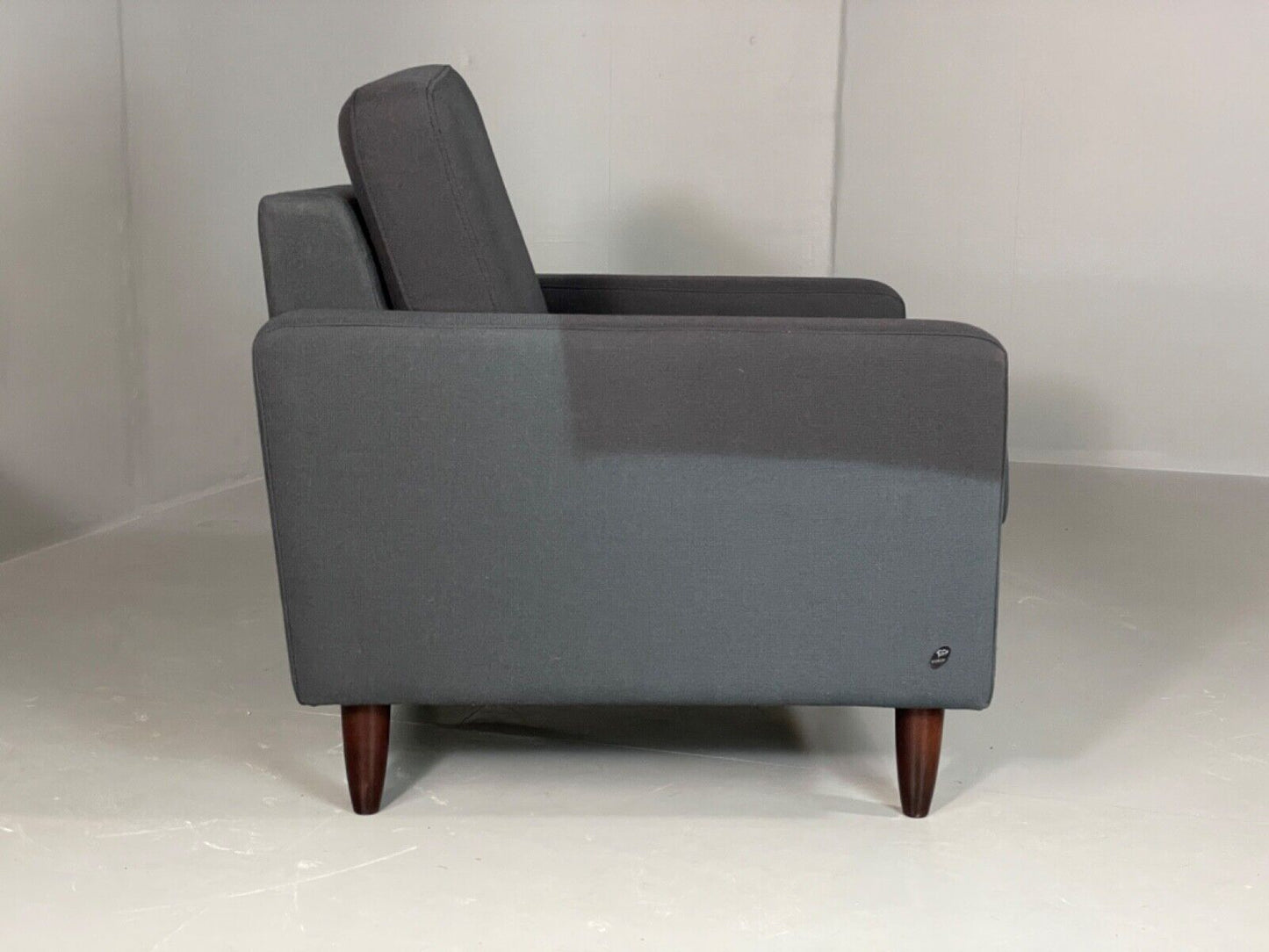 Vintage Danish Lounge Chair by Hurup Slate Grey Fabric Retro MCM EB6116 MNOR - UKDK FURNITURE