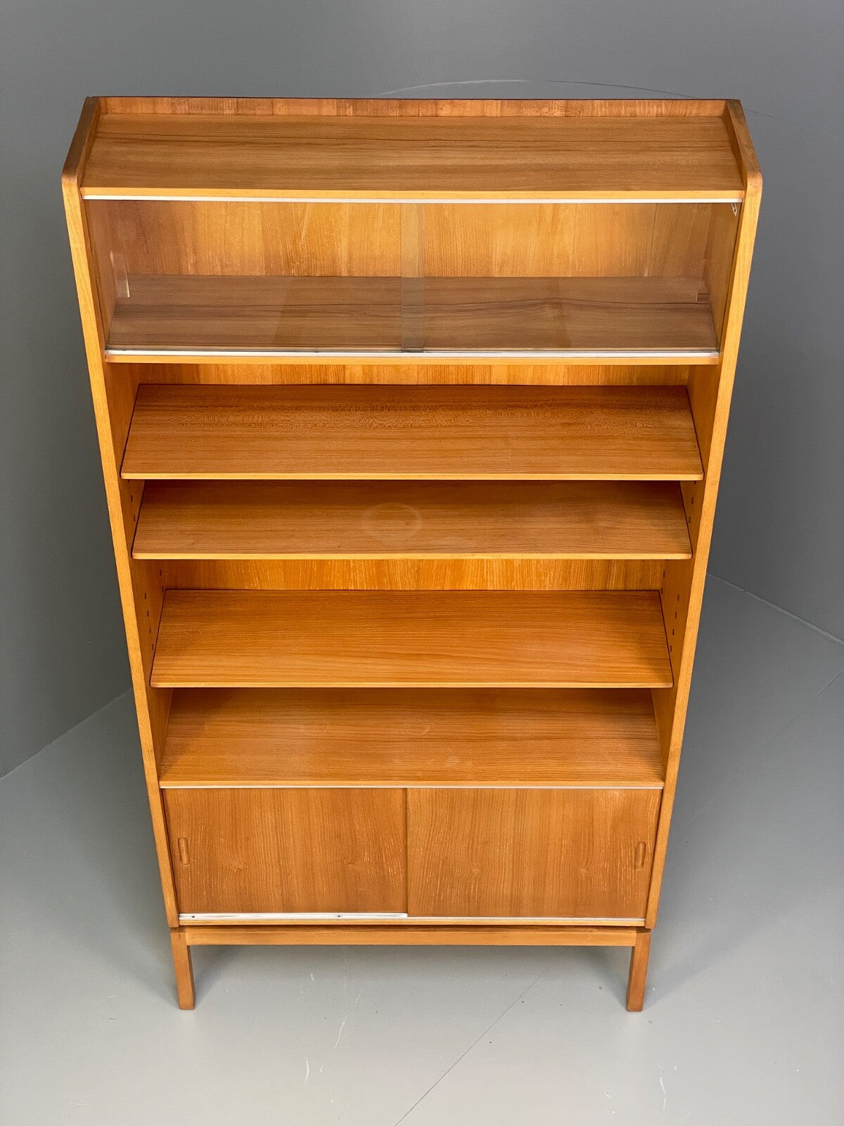 Vintage Cherry Wall Unit Bookcase By Minty Mid Century 1960s EB9722 MWOO - UKDK FURNITURE
