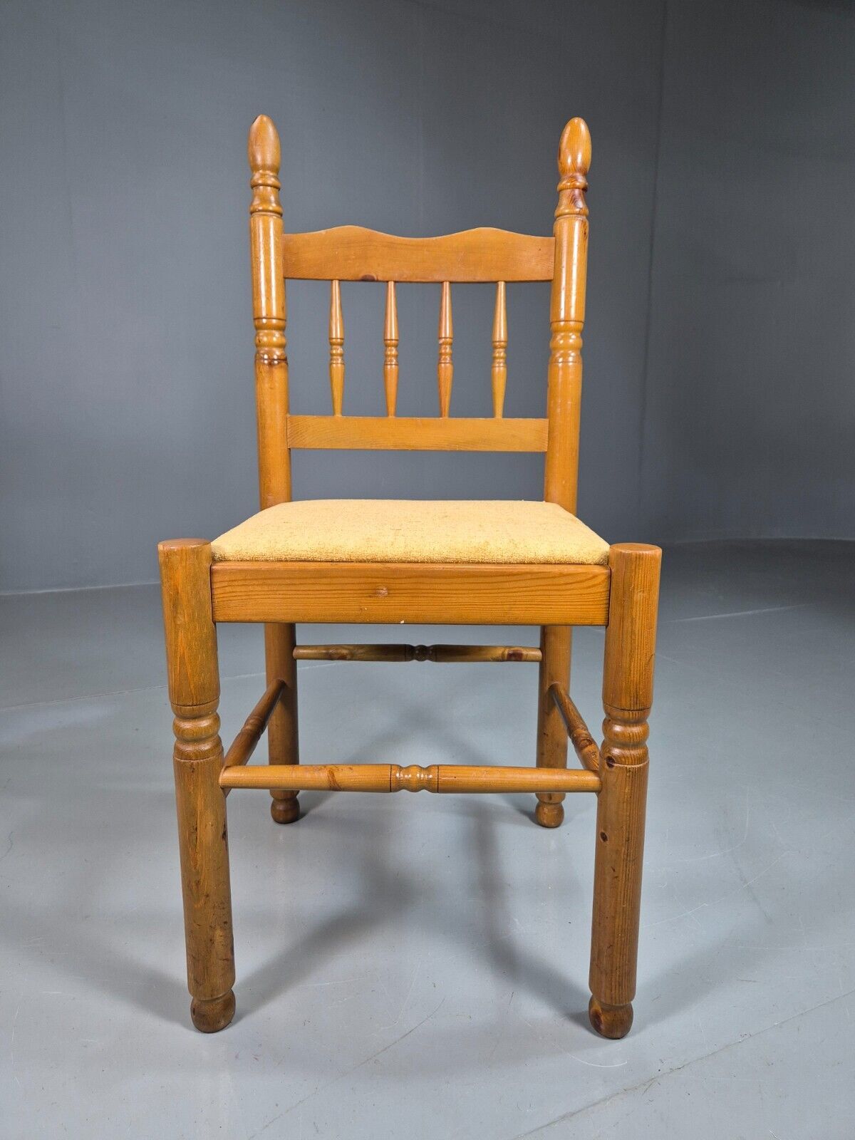 6 Vintage Dining Chairs Pine Frame 1980s Retro EB7645 MDIN - UKDK FURNITURE