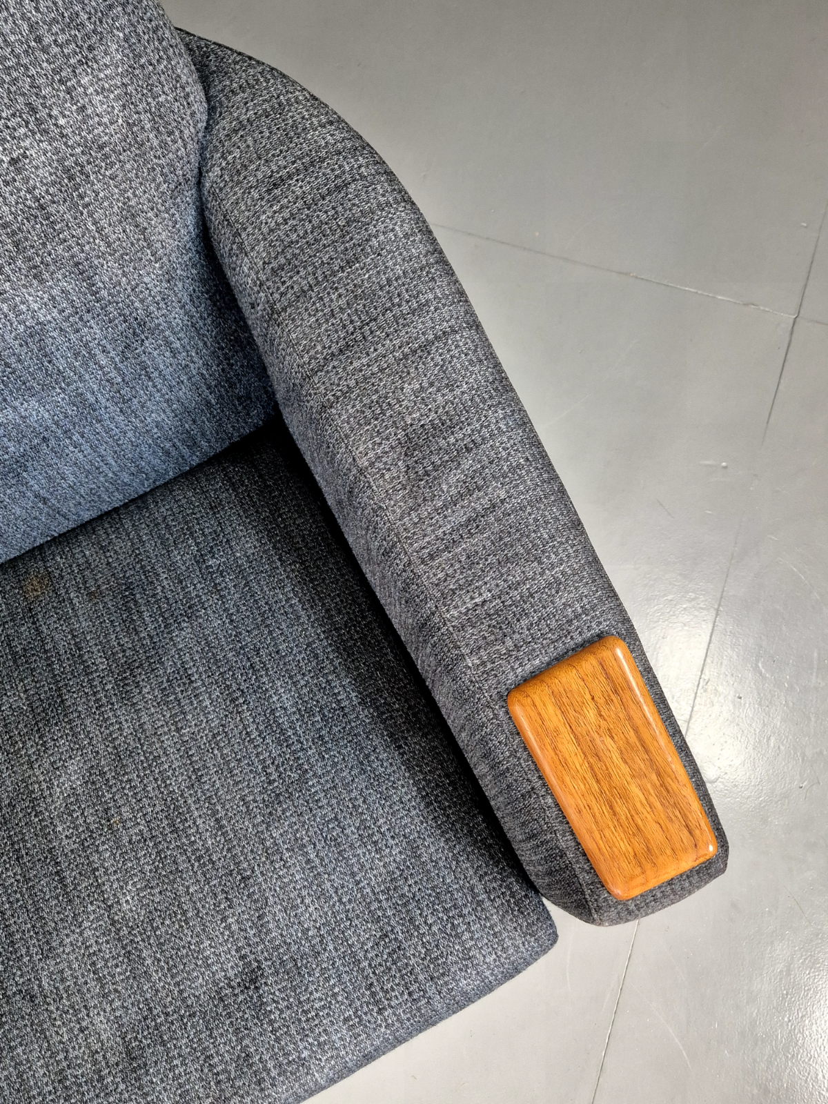 Vintage Swedish Lounge Chair Blue Wool Teak Paws 1960s Retro MCM EB7510 MNOR - UKDK FURNITURE