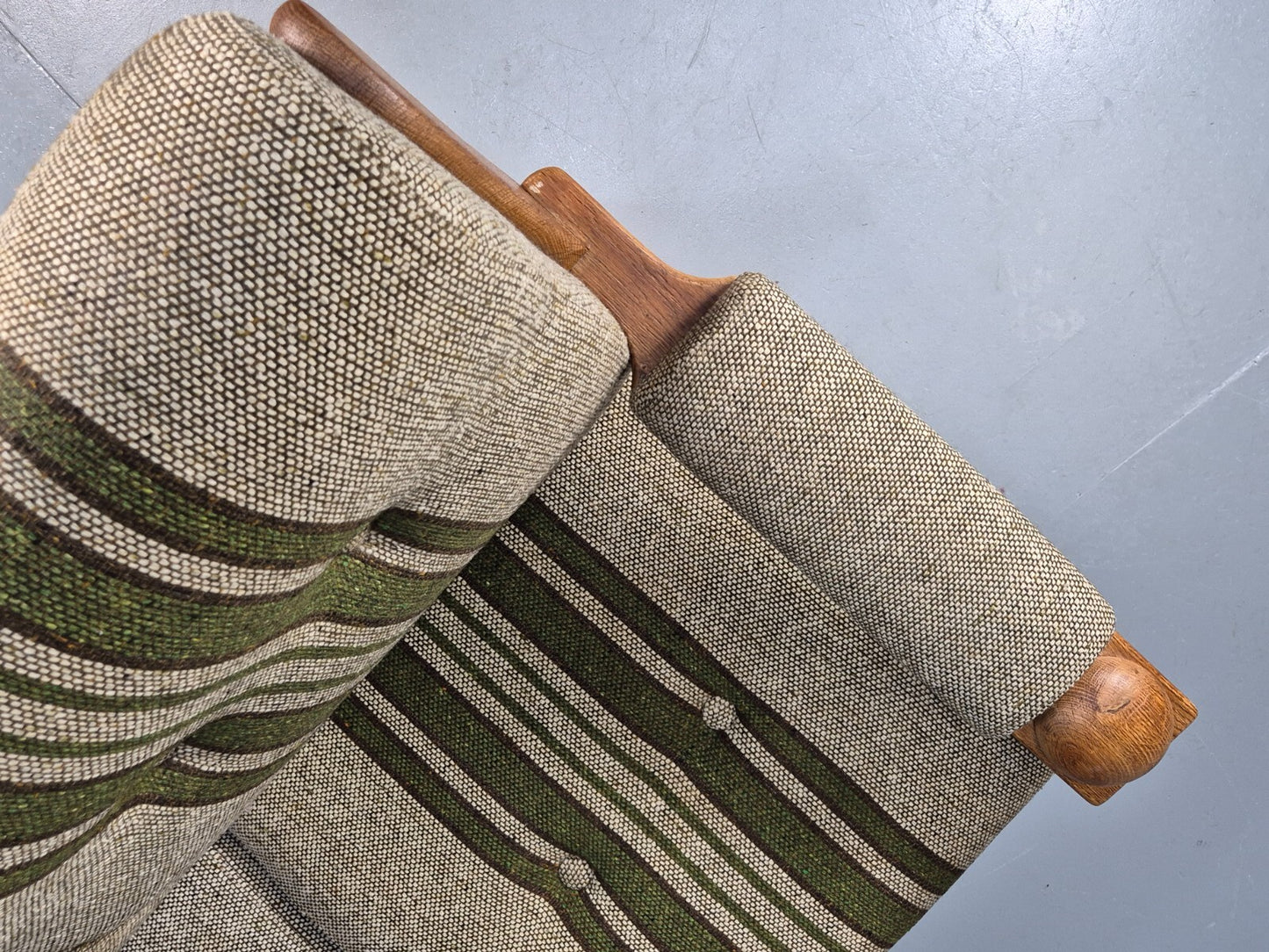 Vintage Kjearnulf Style 2 Seat Sofa 1970s Danish Oak and Wool EB9562 M2SS - UKDK FURNITURE