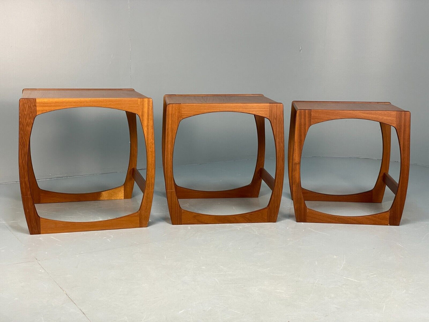Vintage Teak Nesting Tables Set Of Three Coffee Tables EB8669 MWOO - UKDK FURNITURE