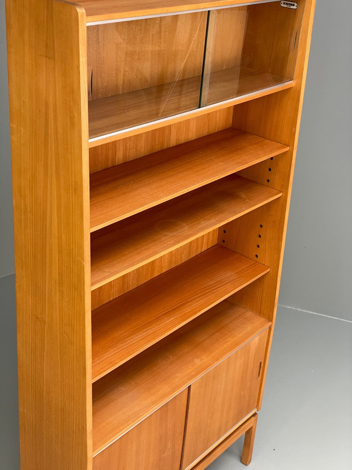 Vintage Cherry Wall Unit Bookcase By Minty Mid Century 1960s EB9722 MWOO - UKDK FURNITURE