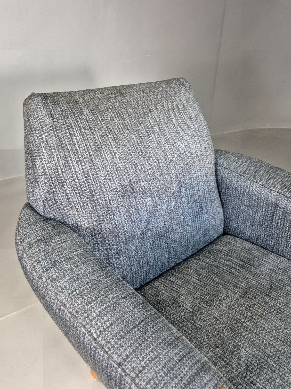 Vintage Swedish Lounge Chair Blue Wool Teak Paws 1960s Retro MCM EB7510 MNOR - UKDK FURNITURE