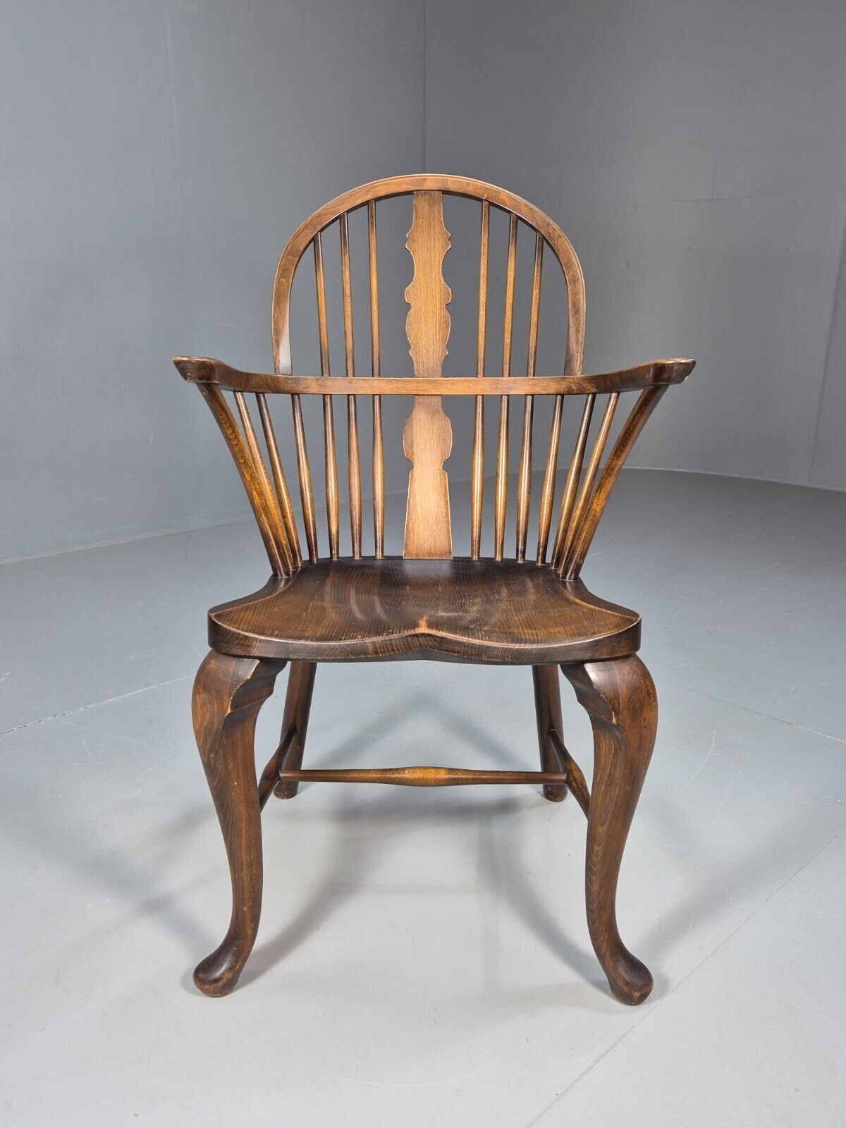 Vintage Windsor Chair Beech Wood Stickback Pad Feet Antique EB8961 VDIN - UKDK FURNITURE