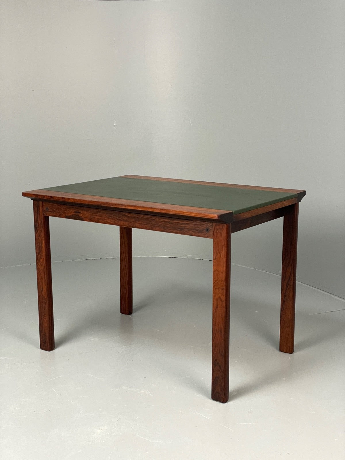 Vintage 1960s Side Table By Hans Olsen Sweden Green Leather Top EB11186 MWOO23