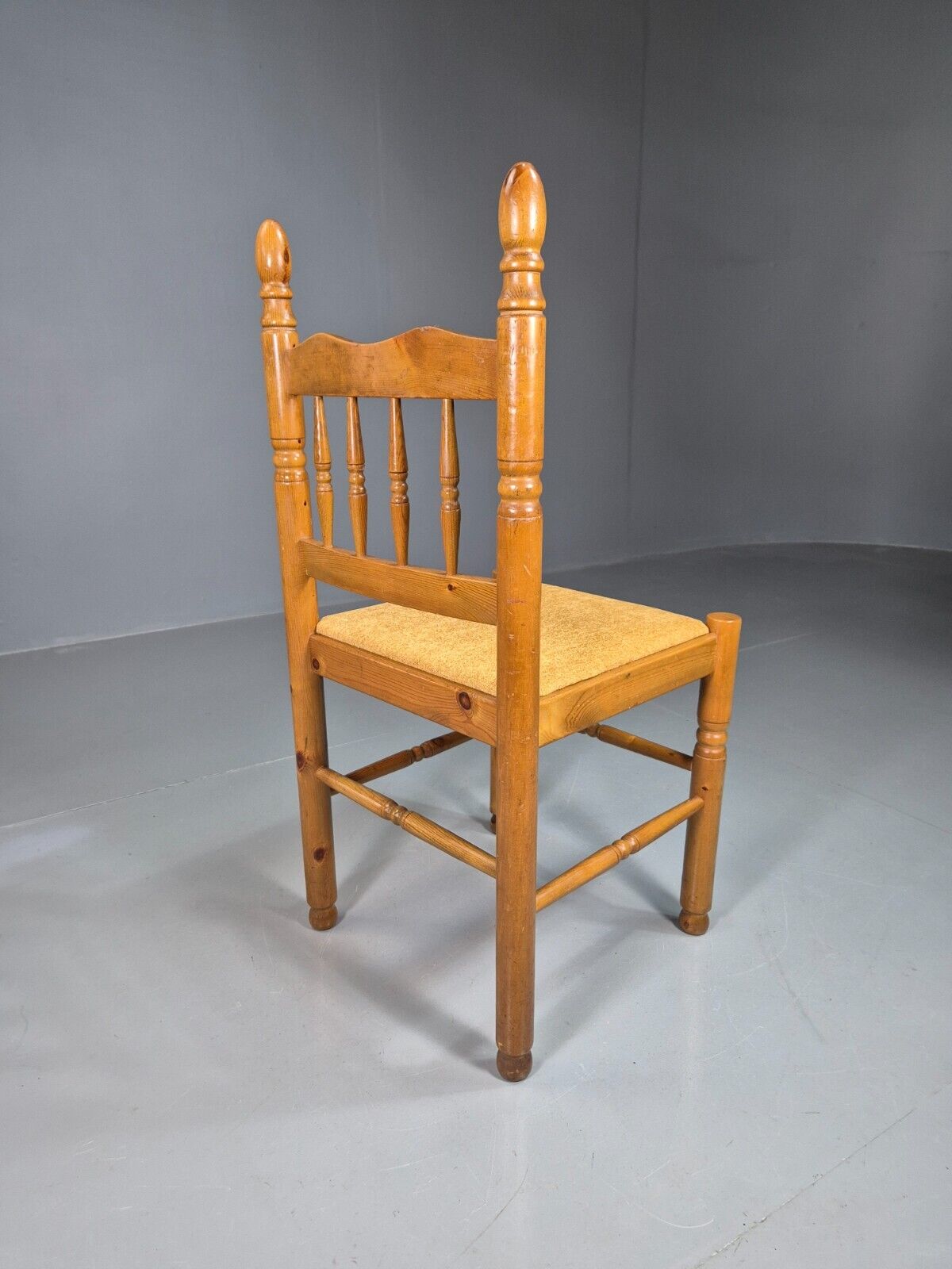 6 Vintage Dining Chairs Pine Frame 1980s Retro EB7645 MDIN - UKDK FURNITURE