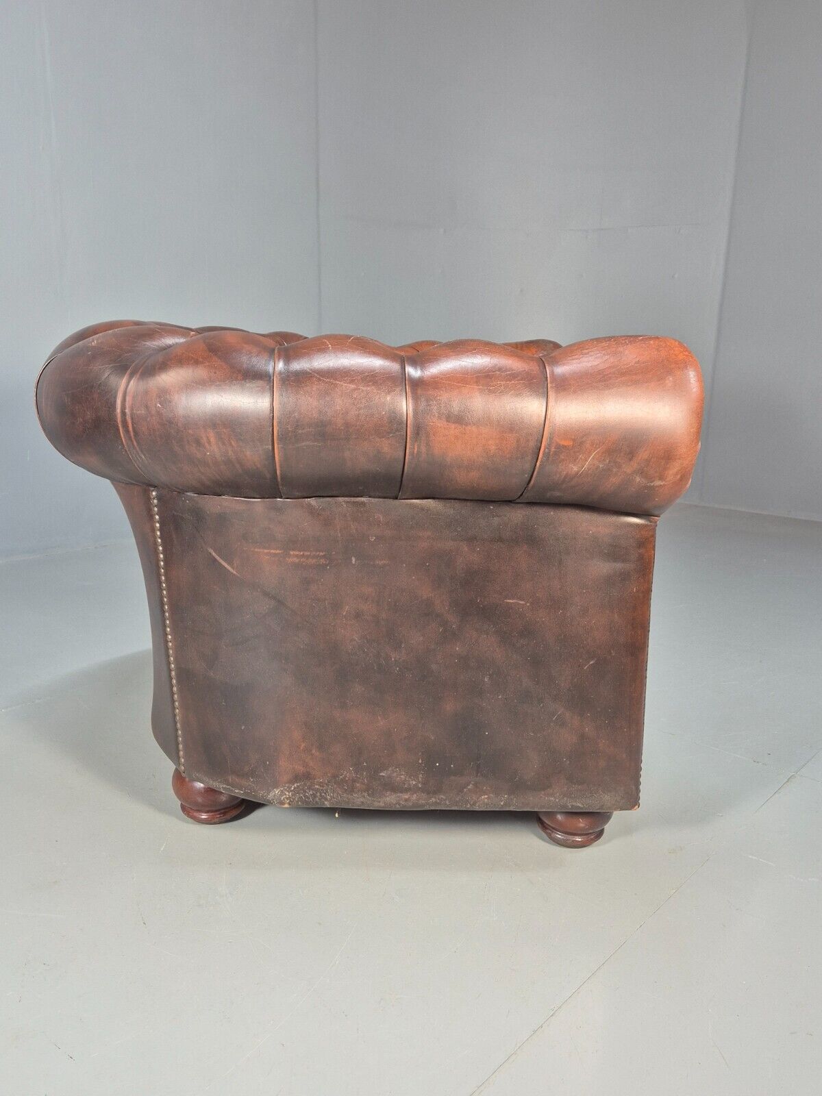 Vintage Chesterfield Club Chair Brown Deep Buttoned Leather EB8520 VLEA - UKDK FURNITURE