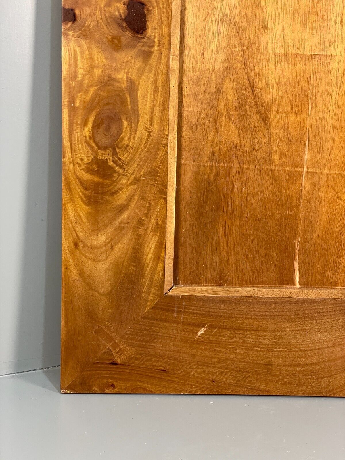 Large Rectangular Wall Mirror In A Satin Birch Wood EB8390 MWOO - UKDK FURNITURE