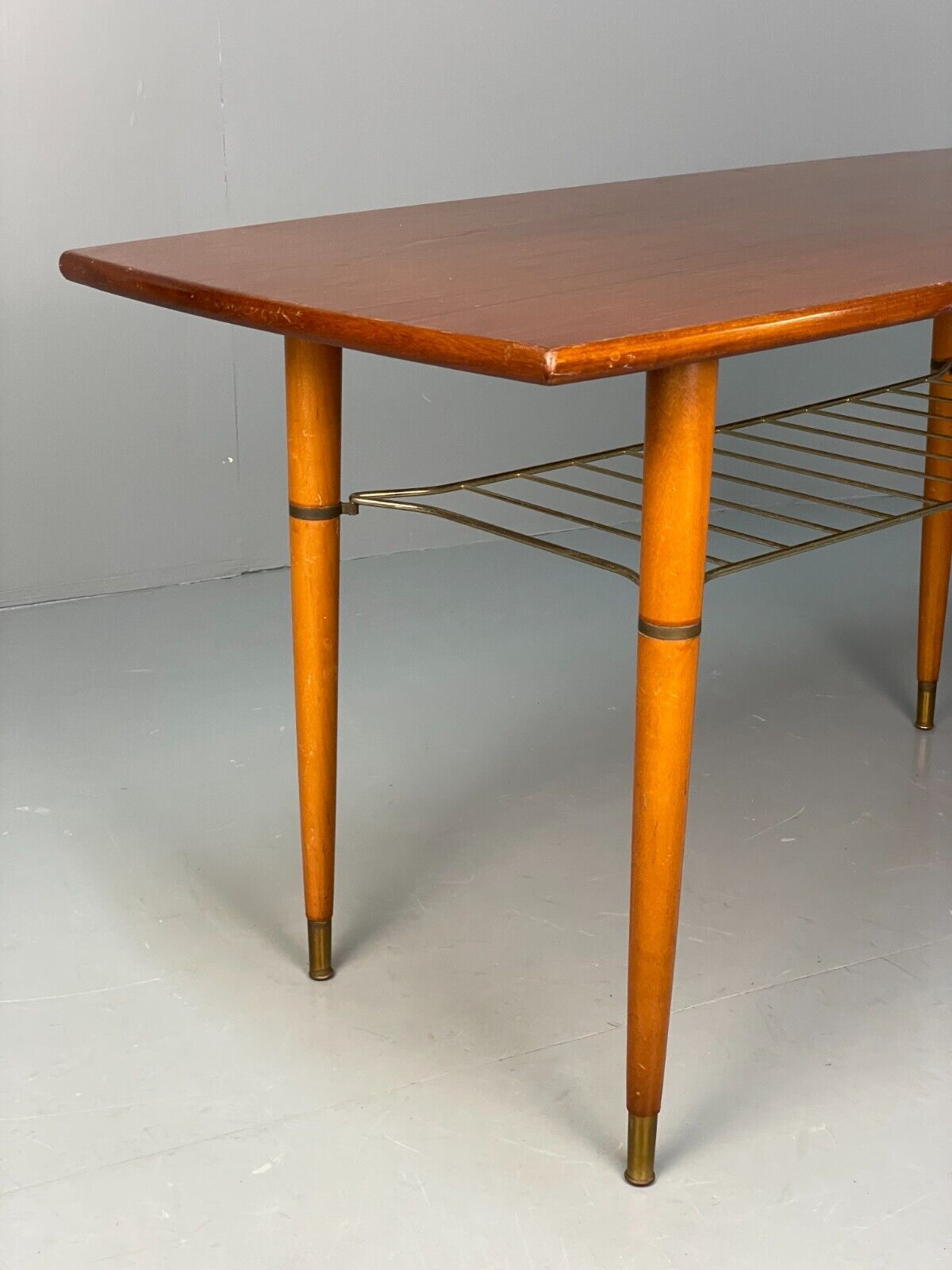 Midcentury Swedish Teak & Beech Coffee Table With Magazine Rack EB8683 MWOO - UKDK FURNITURE