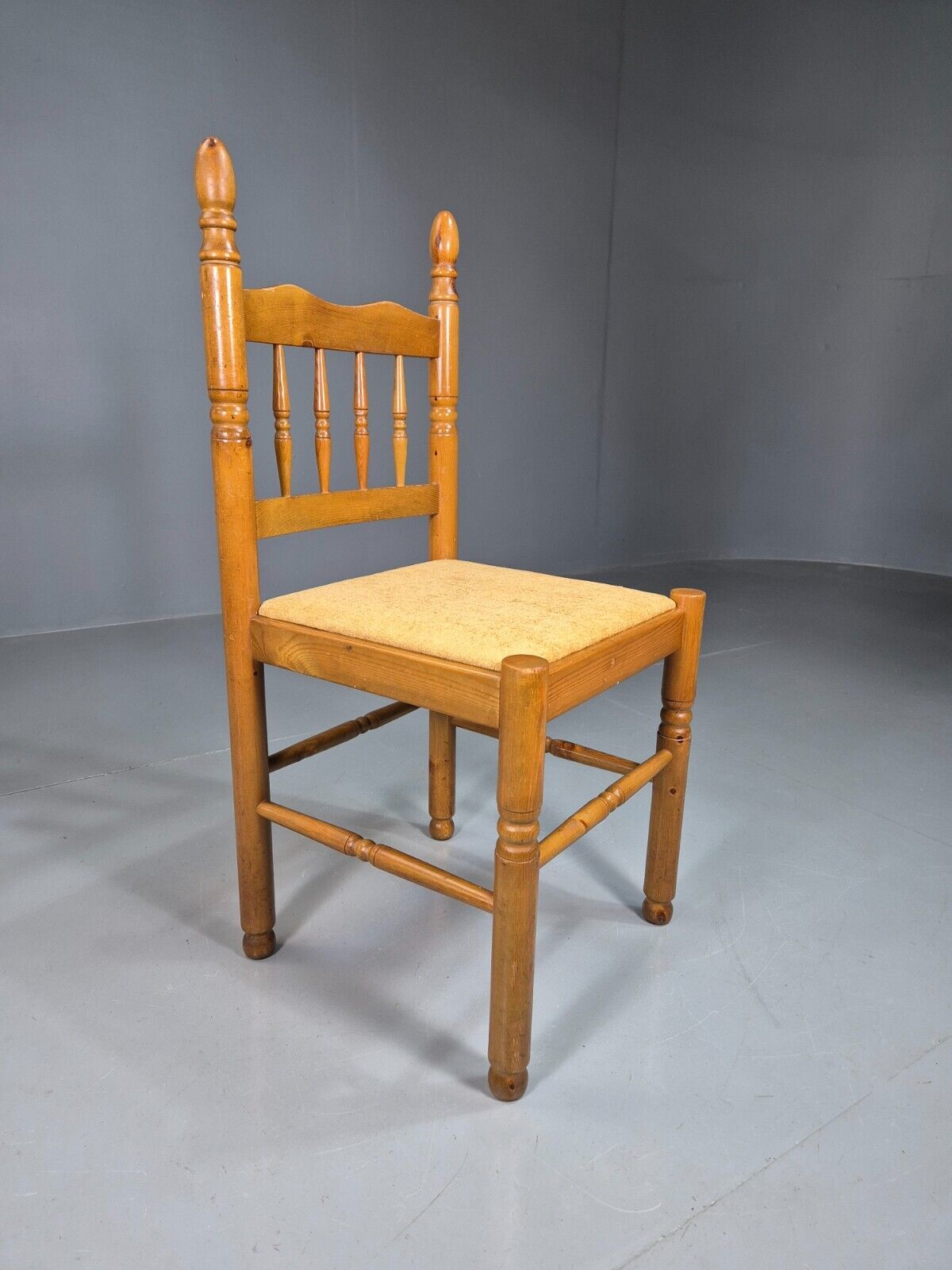 6 Vintage Dining Chairs Pine Frame 1980s Retro EB7645 MDIN - UKDK FURNITURE