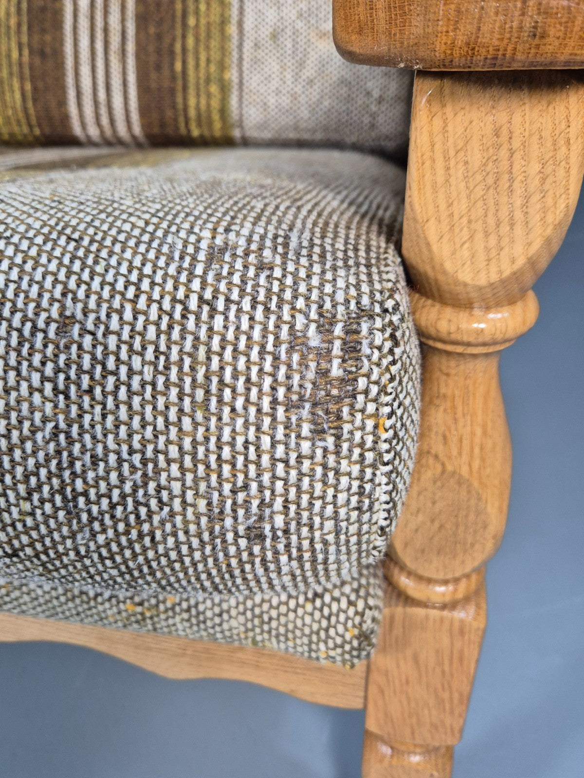 Vintage Danish Kjaernulf Style Oak and Wool Lounge Chair 1970s EB9714 MNOR - UKDK FURNITURE