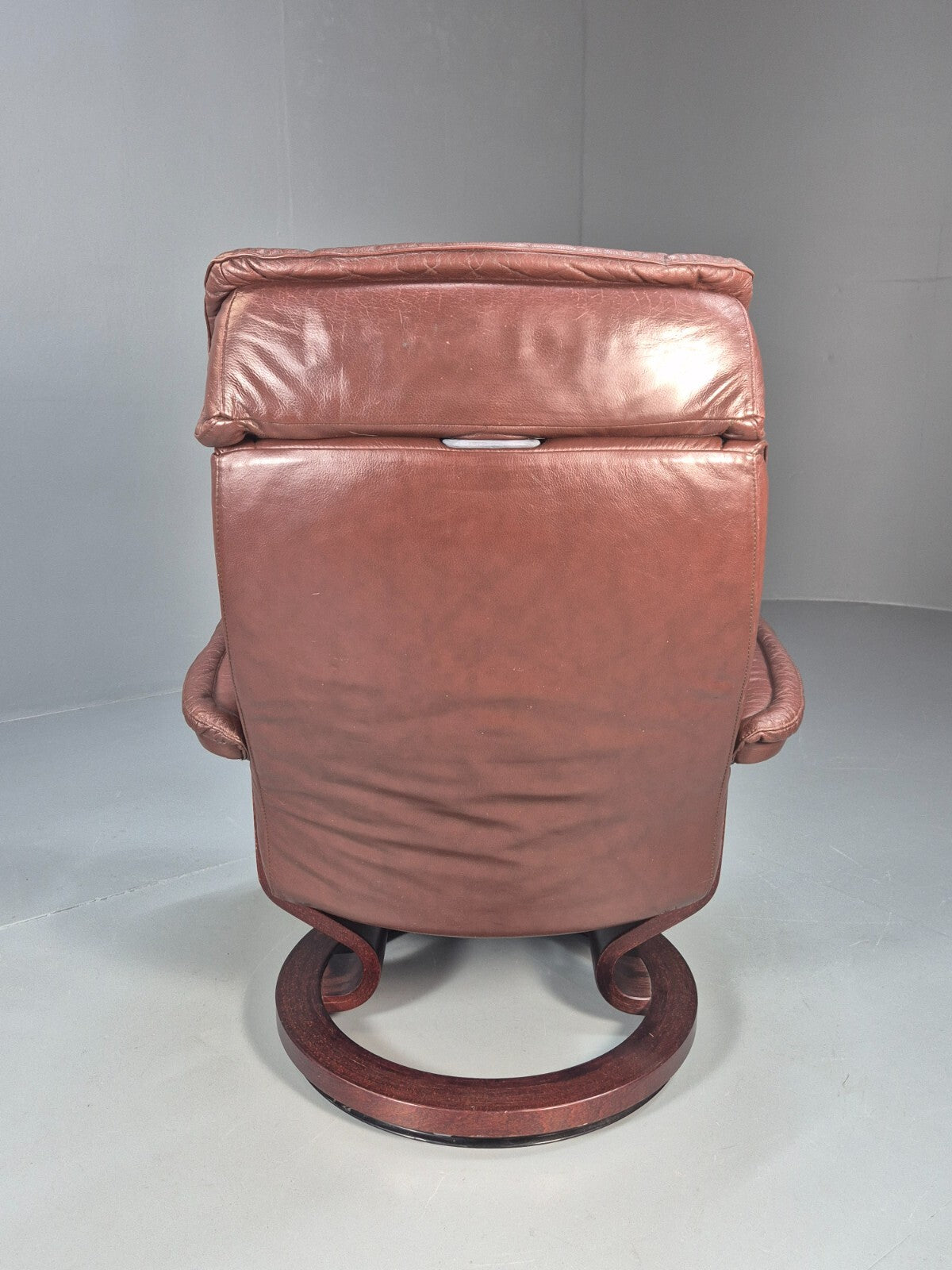 Brown Leather Ekorness Stressless Swivel Reclining Chair Vintage EB9279 MSWI - UKDK FURNITURE