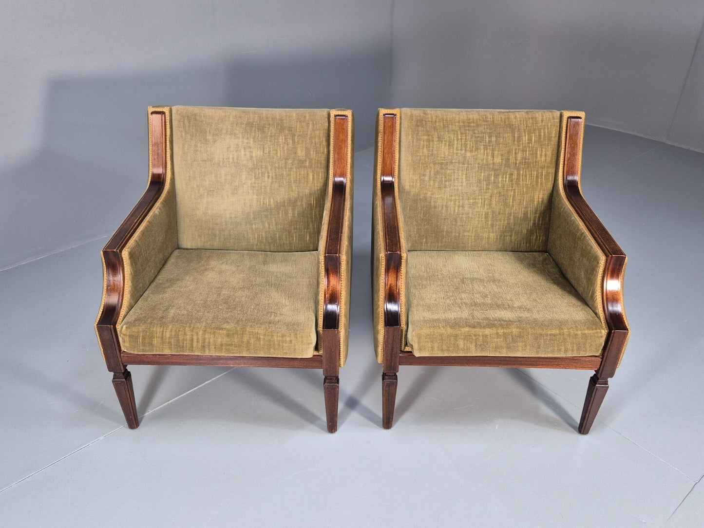 2 Vintage Danish Classical Lounge Chairs 1960s Retro Georgian Style EB9655 VCLO - UKDK FURNITURE