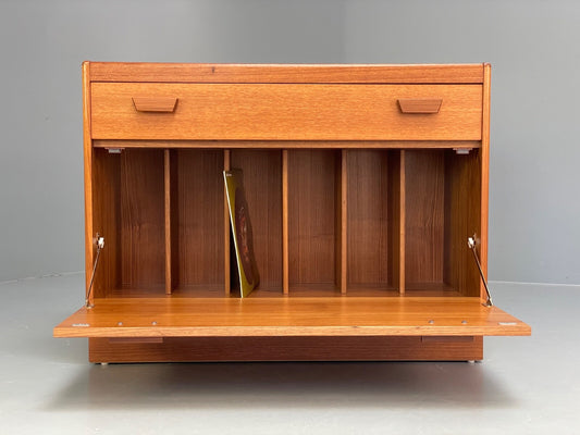 Vintage Teak Record Cabinet 1970s Retro Drawer Adjustable EB9817 MWOO - UKDK FURNITURE