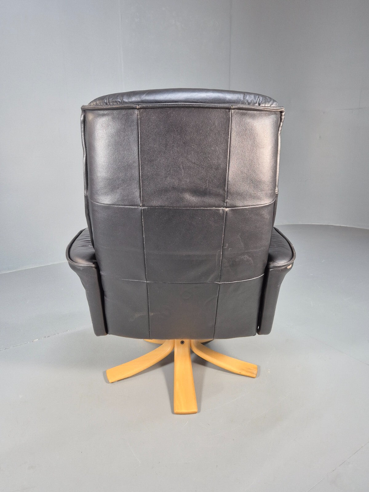 Vintage Danish Swivel and Recline Lounge Chair Bentwood Base 1980s EB9237 MSWI - UKDK FURNITURE