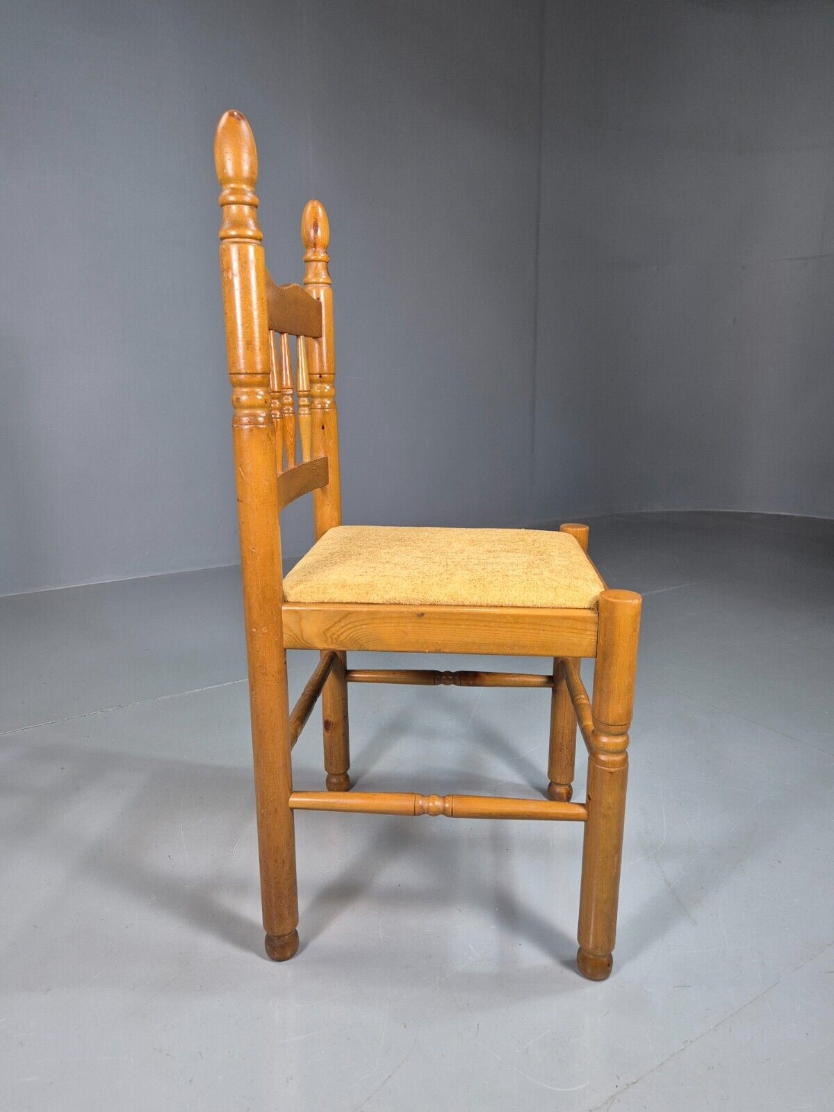 6 Vintage Dining Chairs Pine Frame 1980s Retro EB7645 MDIN - UKDK FURNITURE