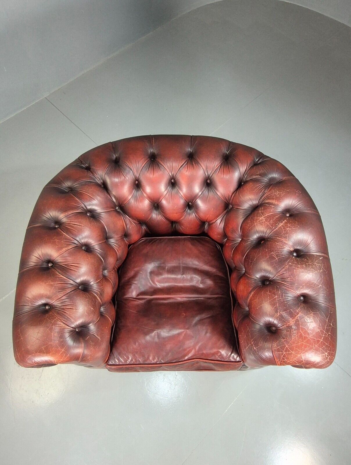 Vintage Chesterfield Chair Red Oxblood Leather 1970s Retro EB7431 VLEA - UKDK FURNITURE