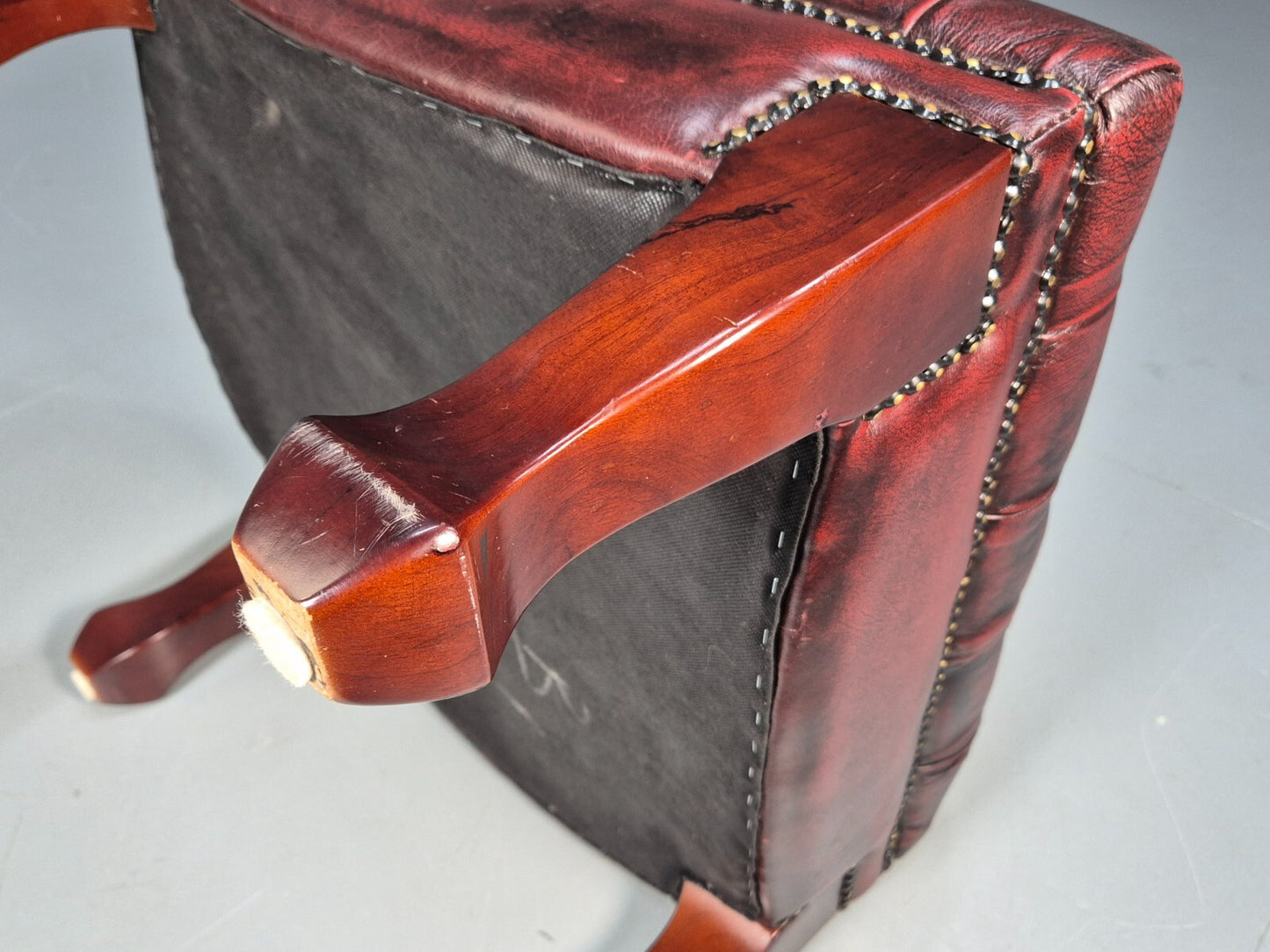 Vintage Oxblood Chesterfield Footstool Danish Retro Antique Style EB9665 MFOO - UKDK FURNITURE