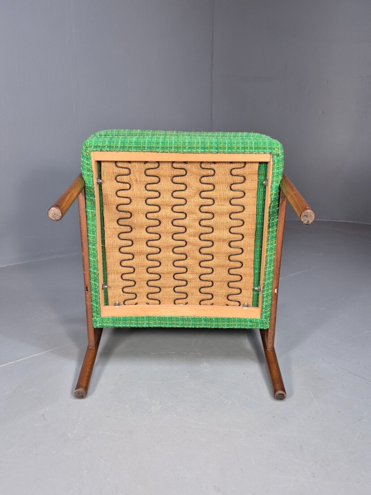 Vintage Danish Lounge Chair Green Wool Beech Frame Retro 1960s MCM EB8502 MNOR - UKDK FURNITURE