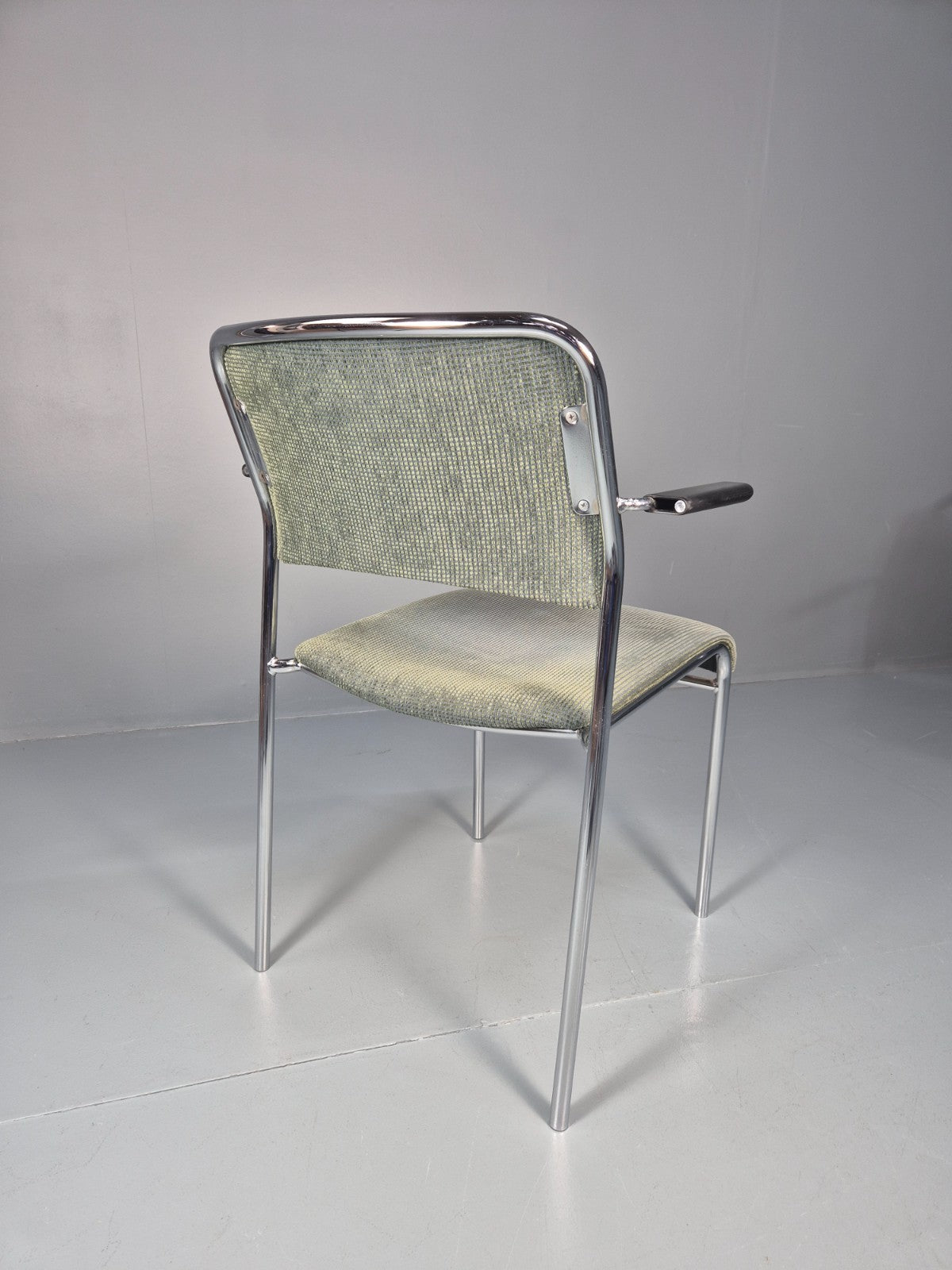 6 1980s Retro Stacking Chairs Chrome Frame Swedish Design Retro MCM EB10606 MSTA8