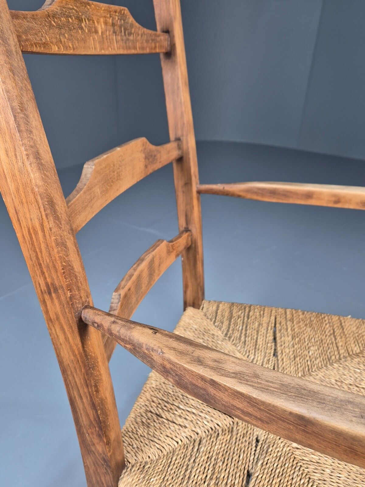 Vintage Danish Ladder Back Chair With Seagrass Seat EB8870 VBER - UKDK FURNITURE