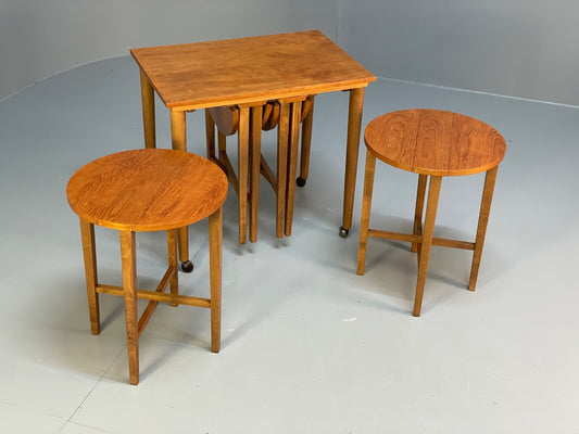 Mid Century Teak Nesting Tables By Poul Hundevad Vintage Danish EB9721 MWOO - UKDK FURNITURE