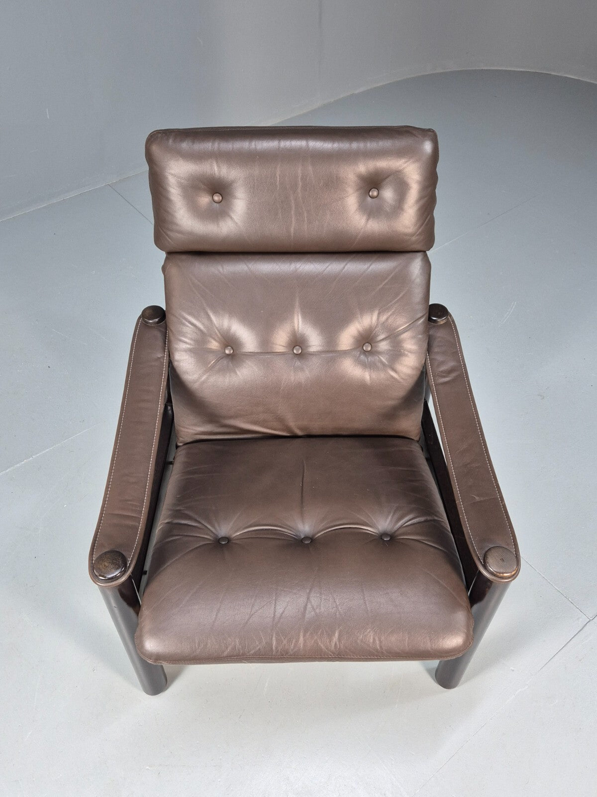 Vintage Brown Leather Lounge Chair Ebbe Gehl & Sorren Nissen Danish EB9790 MNOR - UKDK FURNITURE