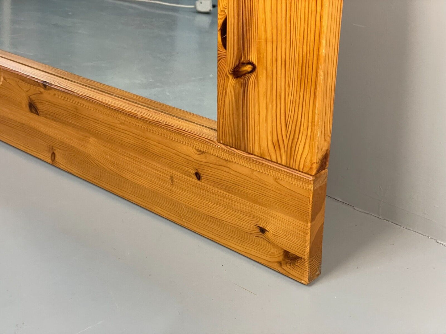 Vintage Danish Large Solid Pine Rectangular Mirror EB8411 MWOO - UKDK FURNITURE