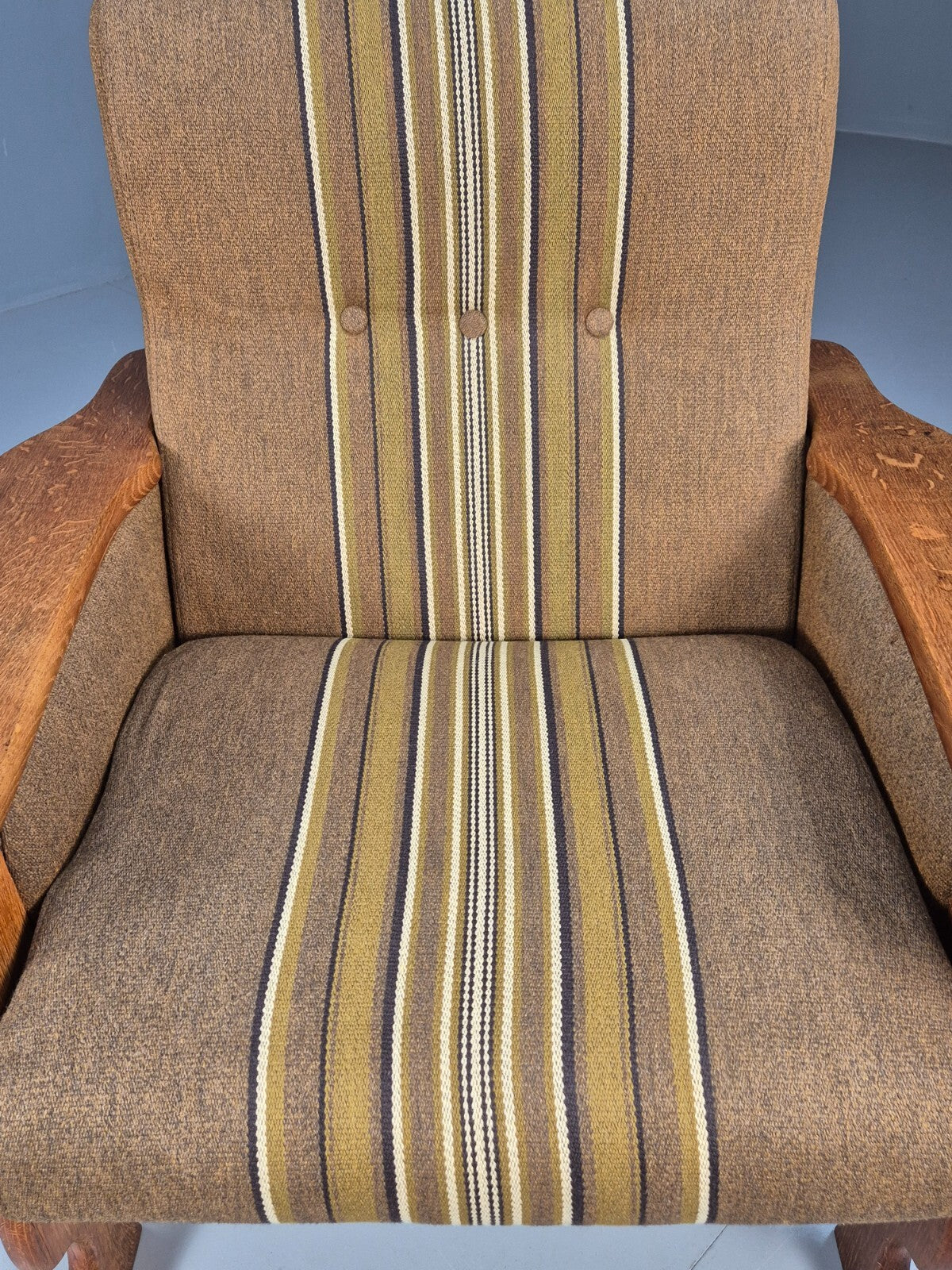 Vintage Kjaernulf Style Lounge Chair Oak and Green 1970s Retro EB9547 MNOR - UKDK FURNITURE