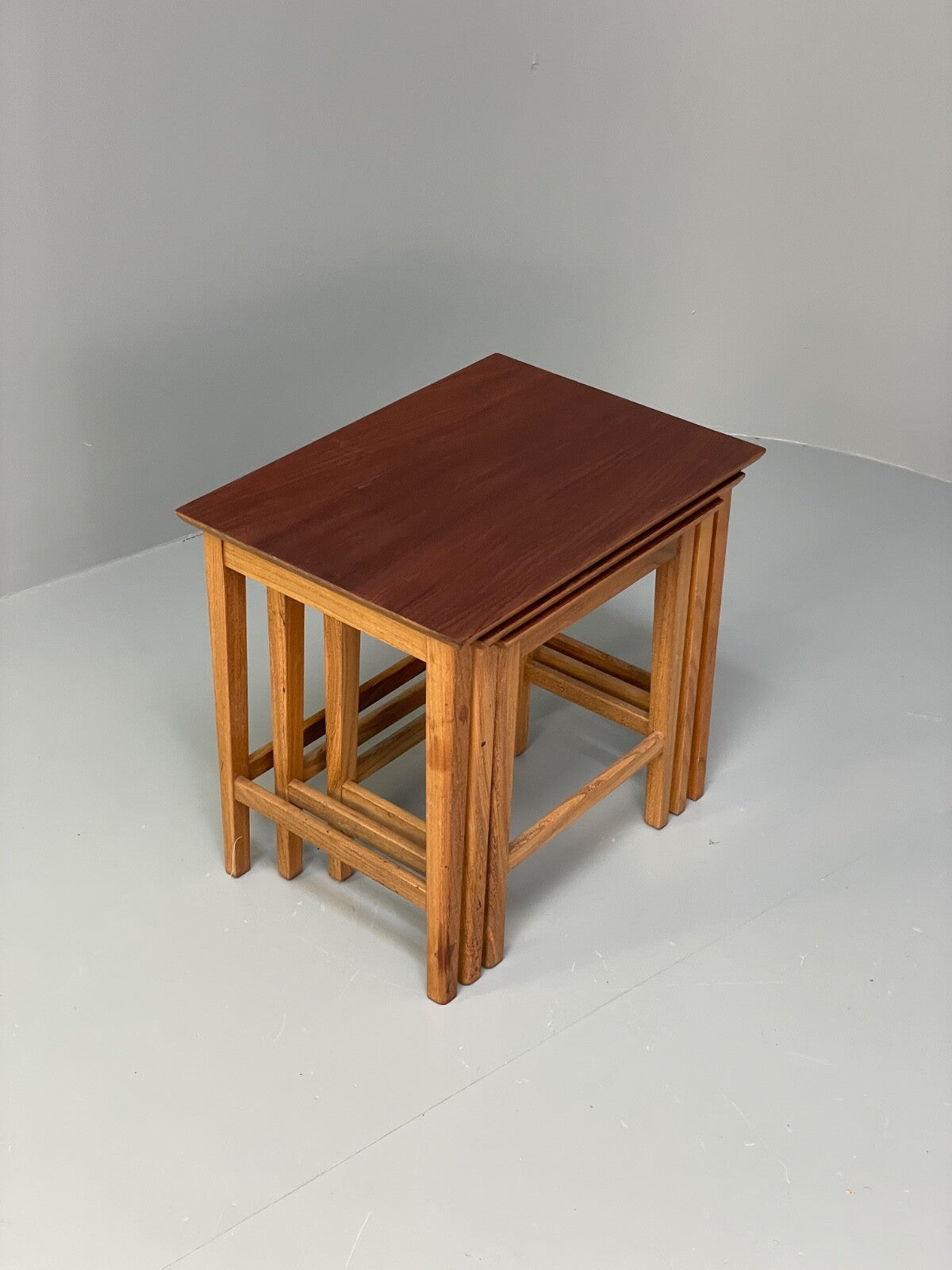 Vintage Solid Teak Nesting Tables Mid Century EB9755 MWOO - UKDK FURNITURE